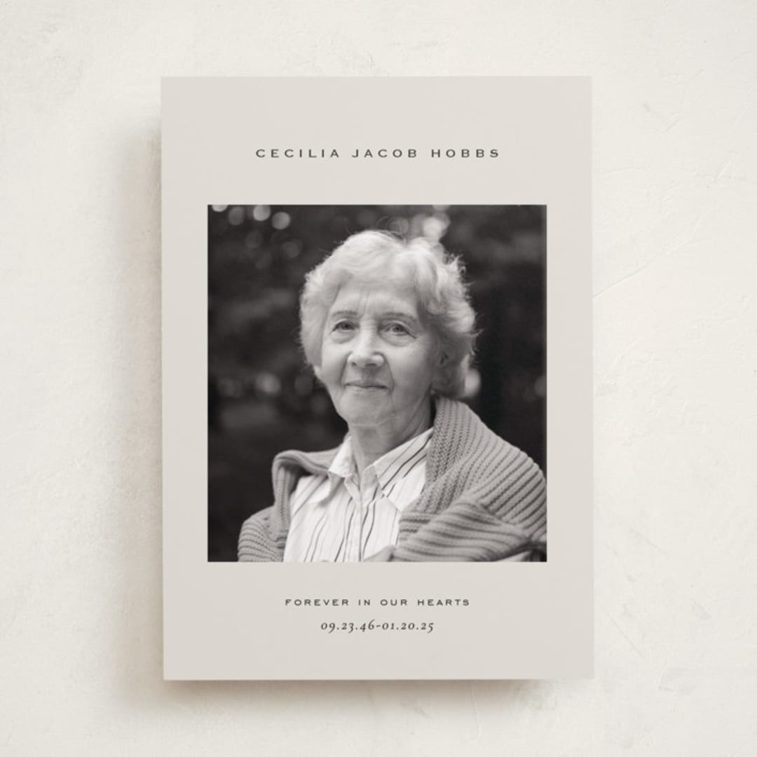 "forever - in our hearts" - Memorial Cards in Champagne by Sara Hicks Malone - Front