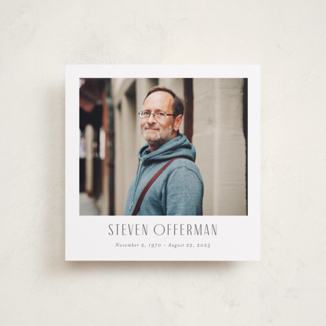 "Lasting Impression" - Memorial Cards in Peaceful White by Cindy Reynolds - Front