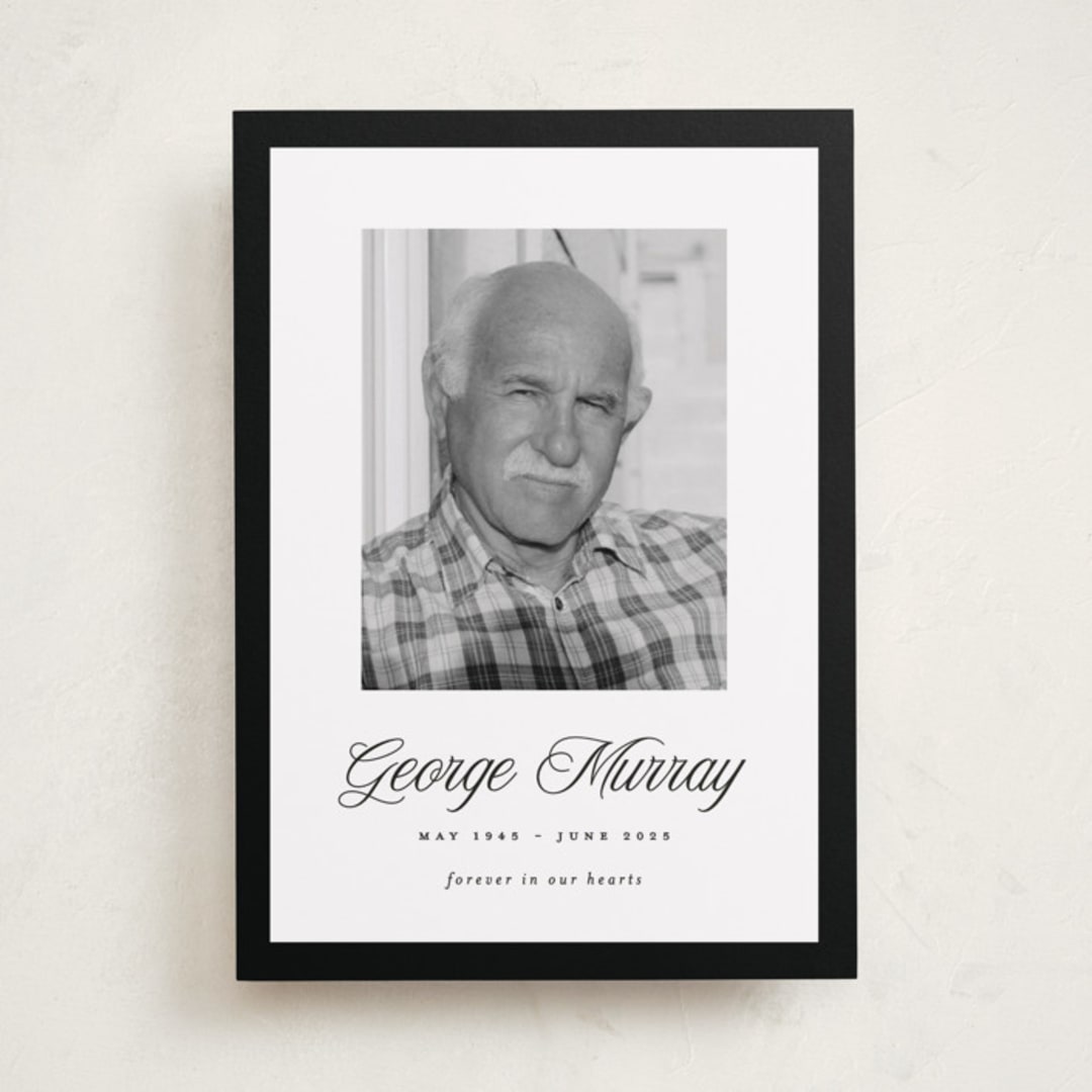 "Nouvelle" - Memorial Cards in Charcoal by Pati Cascino - Front