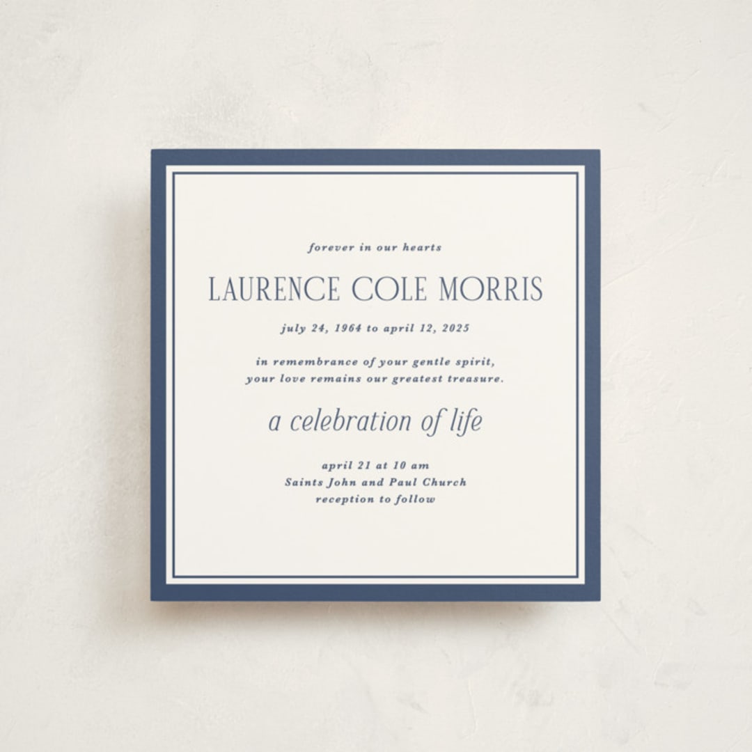 "Blues" - Memorial Cards in Navy by Tamara Hilje - Front