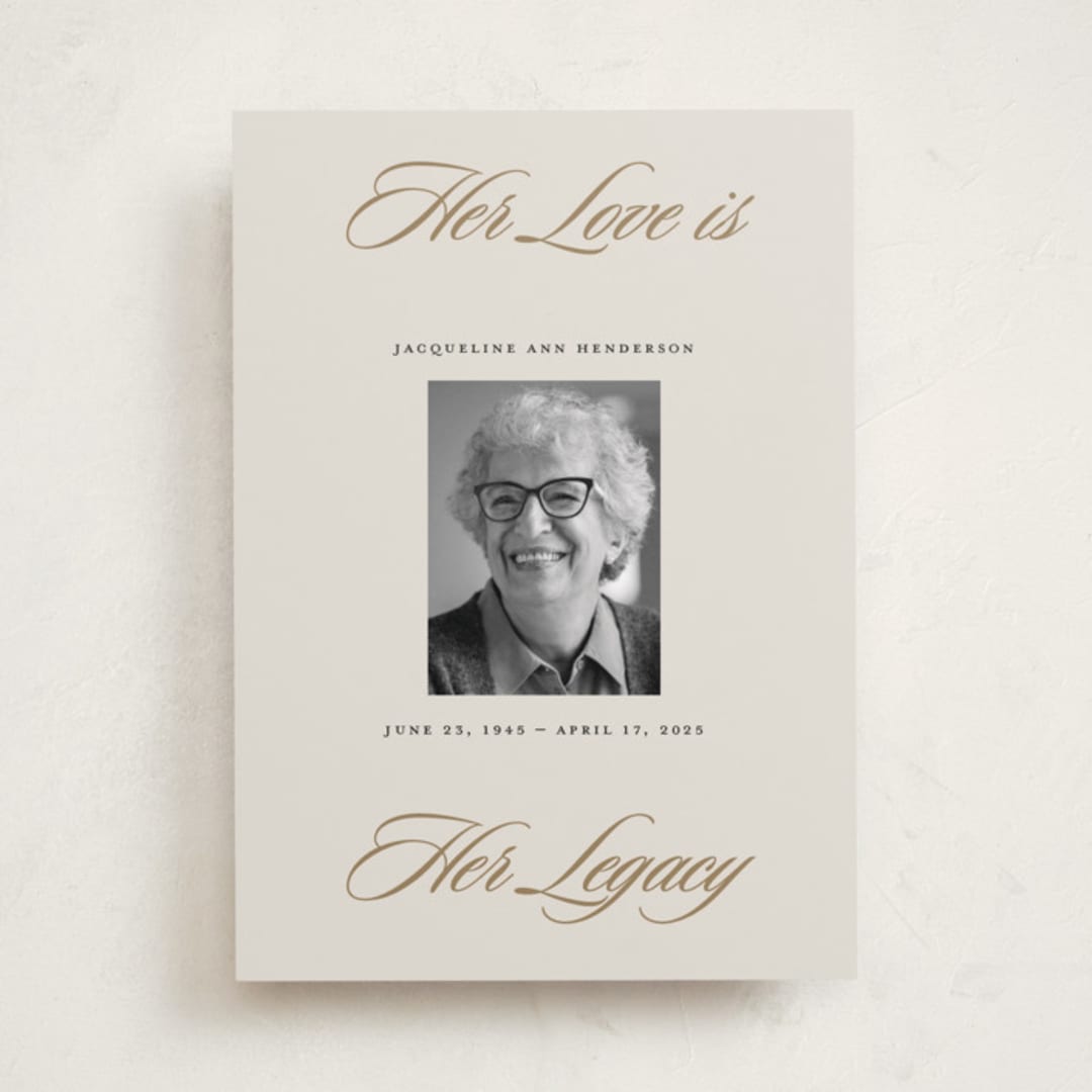 "Journey" - Memorial Cards in Buff by Carrie ONeal - Front