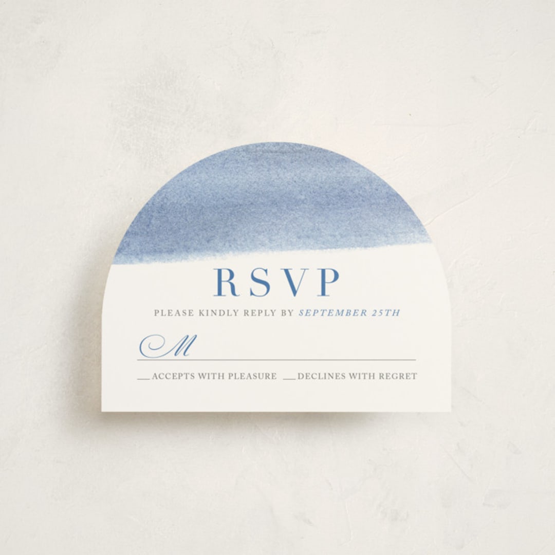 "watercolor stripes" - Mitzvah RSVP Cards in Ocean by Shannon Chen of Four Wet Feet Studio - Front