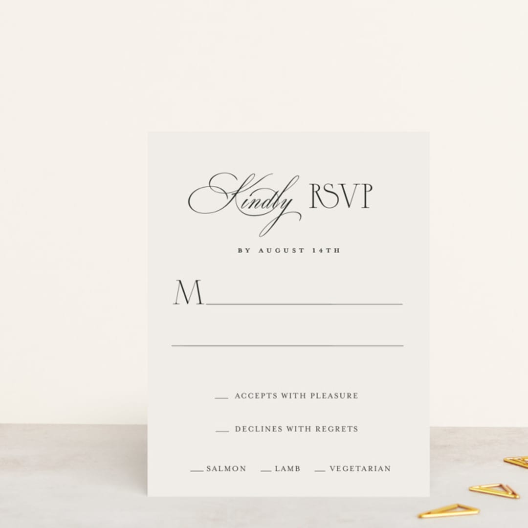 "Blessed Mitzvah" - Mitzvah RSVP Cards in Onyx by Benita Crandall - Front