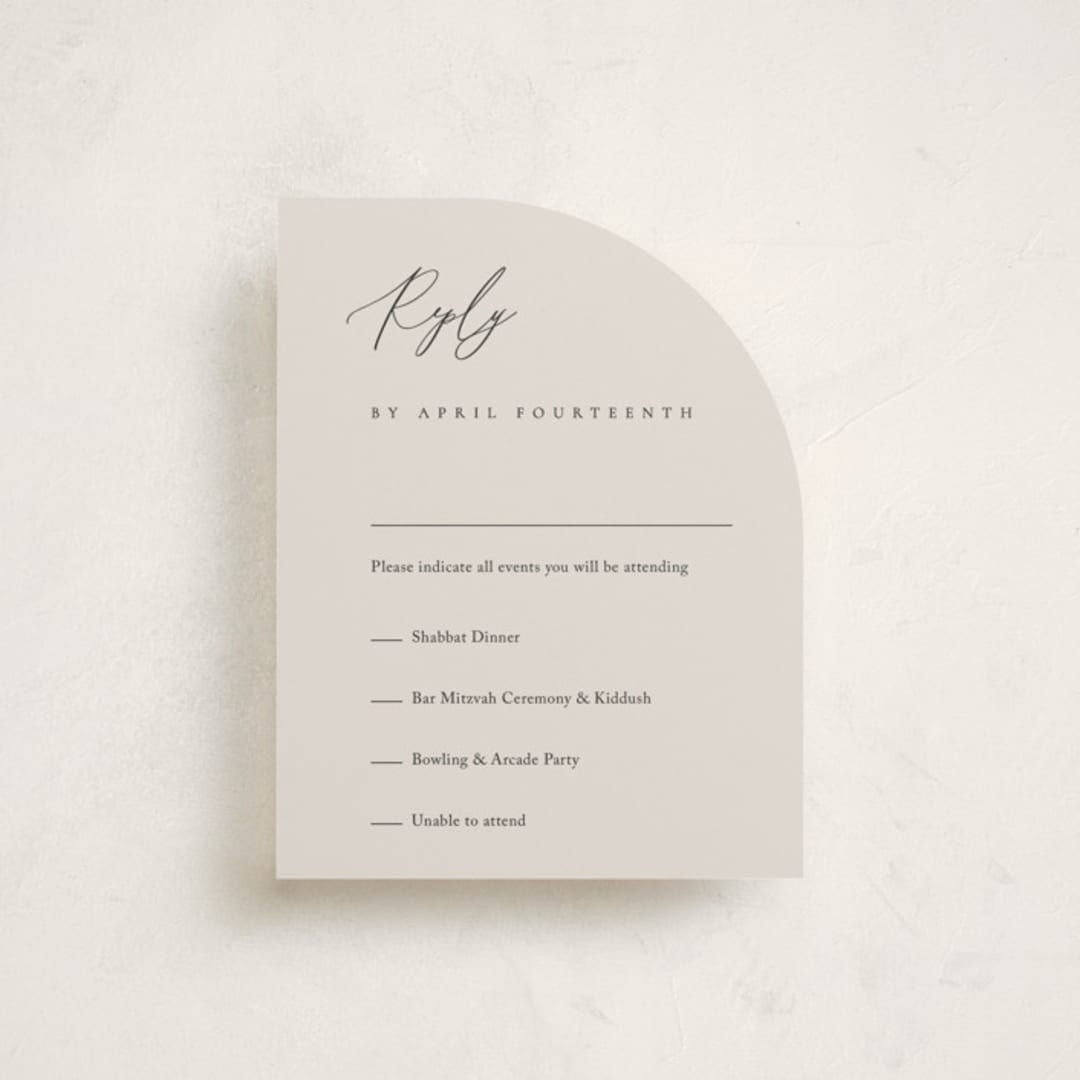 "Corner" - Mitzvah RSVP Cards in Midnight by Kelly Schmidt - Front