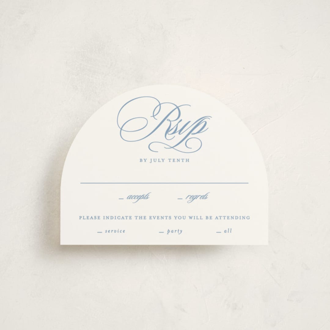 "Aristocratic" - Mitzvah RSVP Cards in Sky by Creo Study - Front