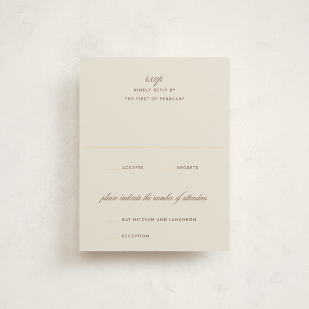 "Bocce" - Mitzvah RSVP Cards in Melon by Megan Davis - Front