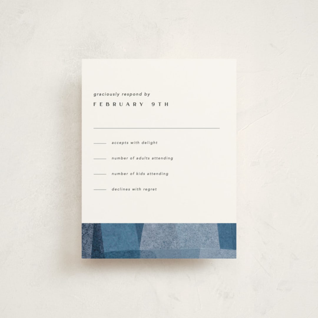 "denim patchwork" - Mitzvah RSVP Cards in Seaside by Carrie Moradi - Front