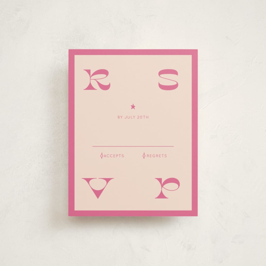"Cowgirl" - Mitzvah RSVP Cards in Peony by Rachel Cassel - Front