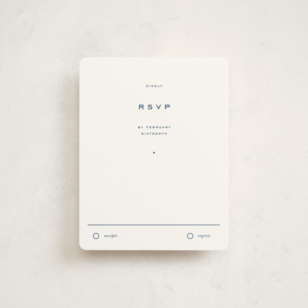 "Celebrate" - Mitzvah RSVP Cards in Navy by Blustery August - Front