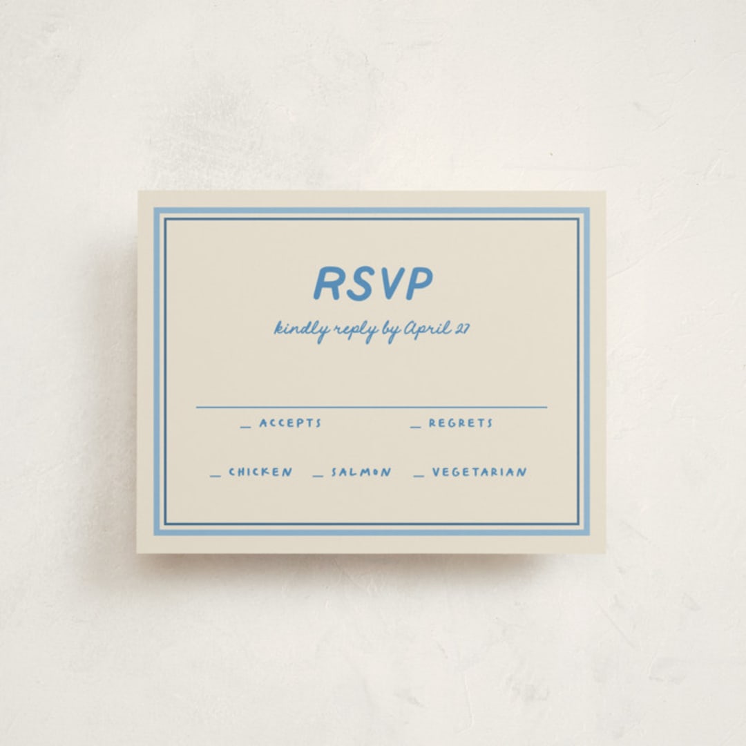 "Checkered Mitzvah" - Mitzvah RSVP Cards in Sky by Creo Study - Front