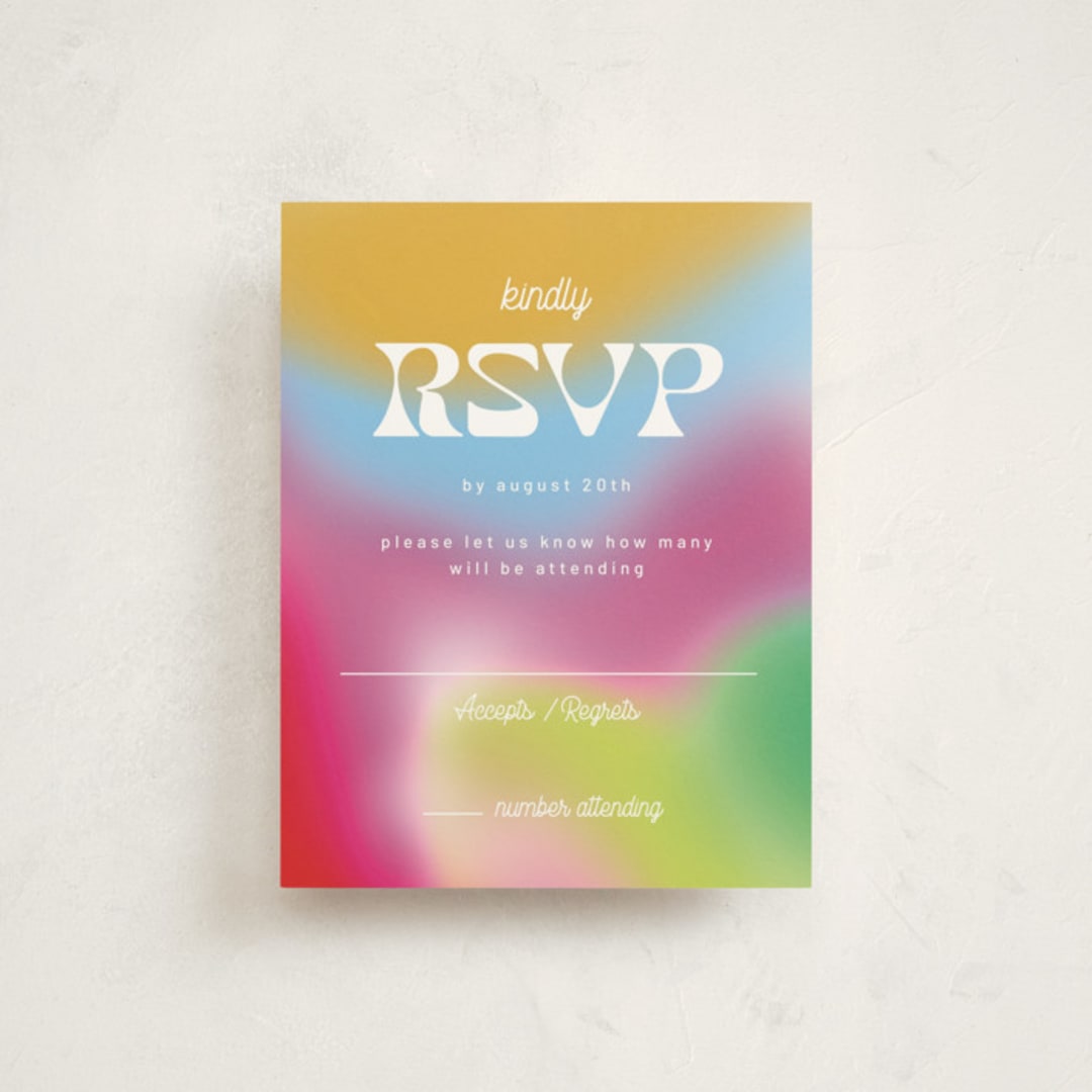 "Groovy" - Mitzvah RSVP Cards in Fruit Punch by Kelly Watkins - Front
