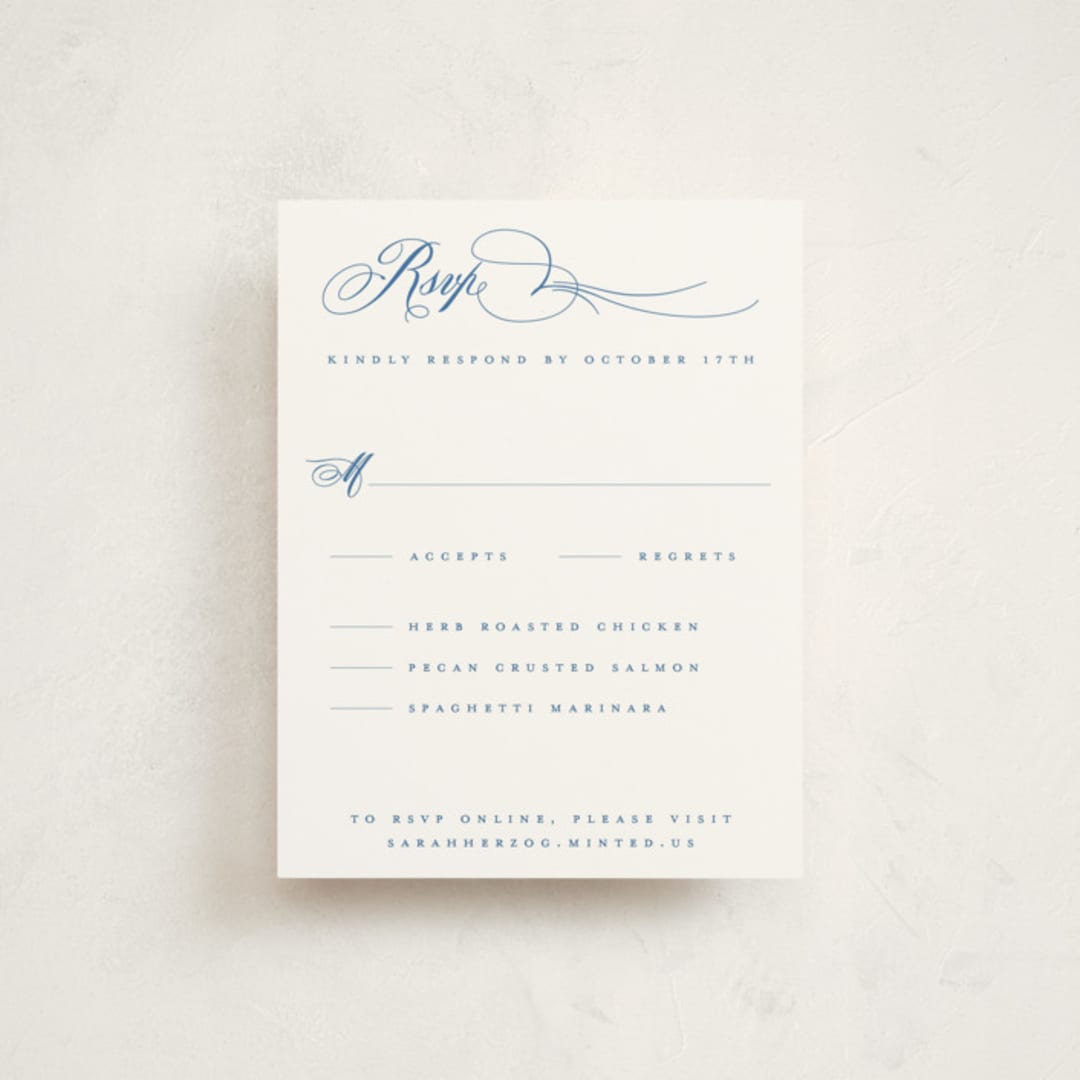 "Simply" - Mitzvah RSVP Cards in Sea by Jenna Holcomb - Front