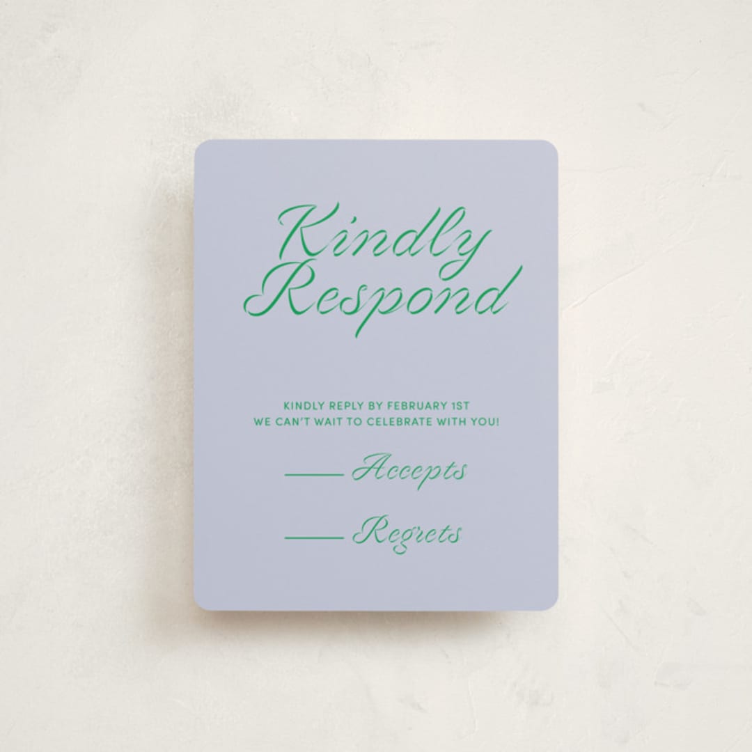 "Torah Tribute" - Mitzvah RSVP Cards in Verdant by Inkblot Design - Front