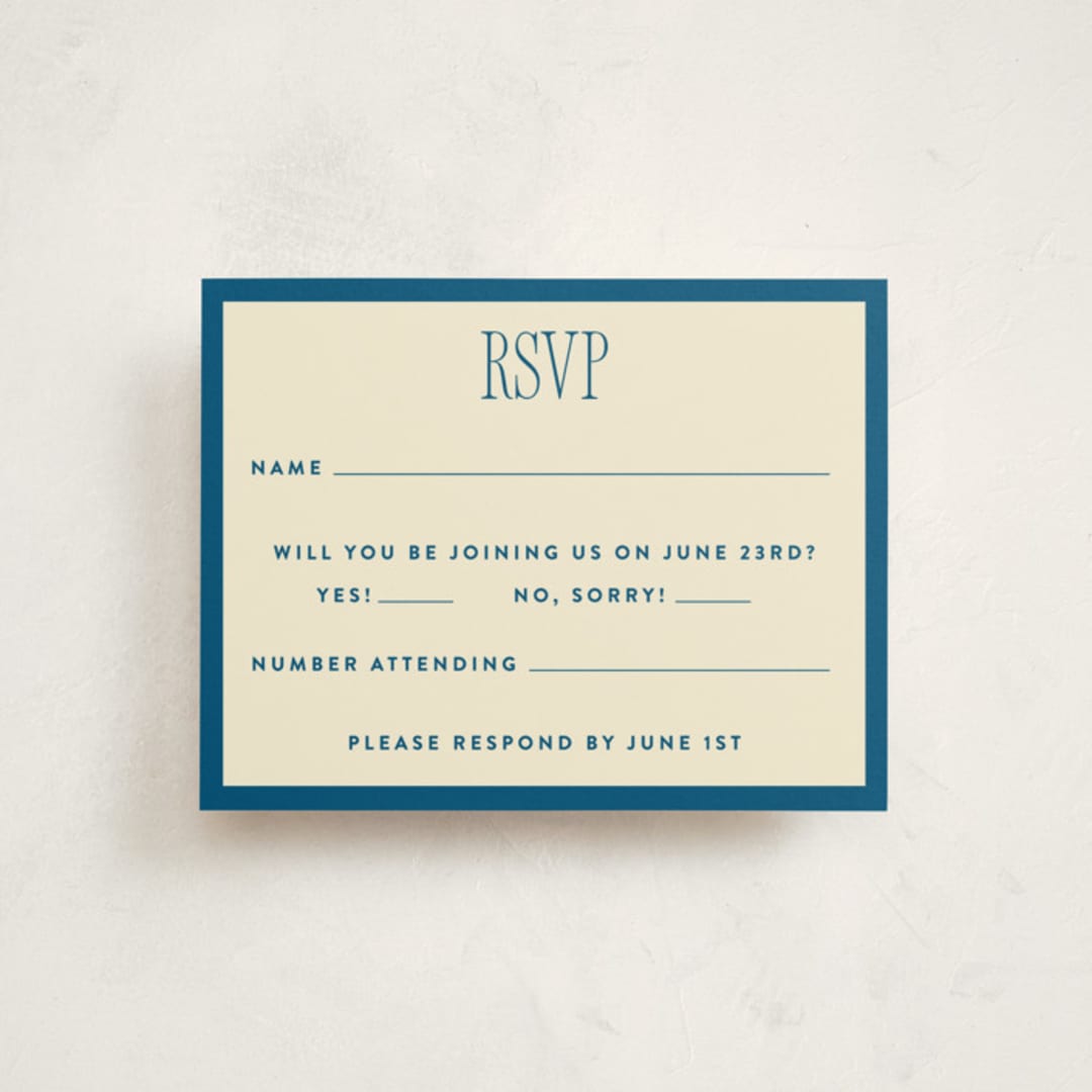"Big Invite" - Mitzvah RSVP Cards in Pepper by Robert and Stella - Front