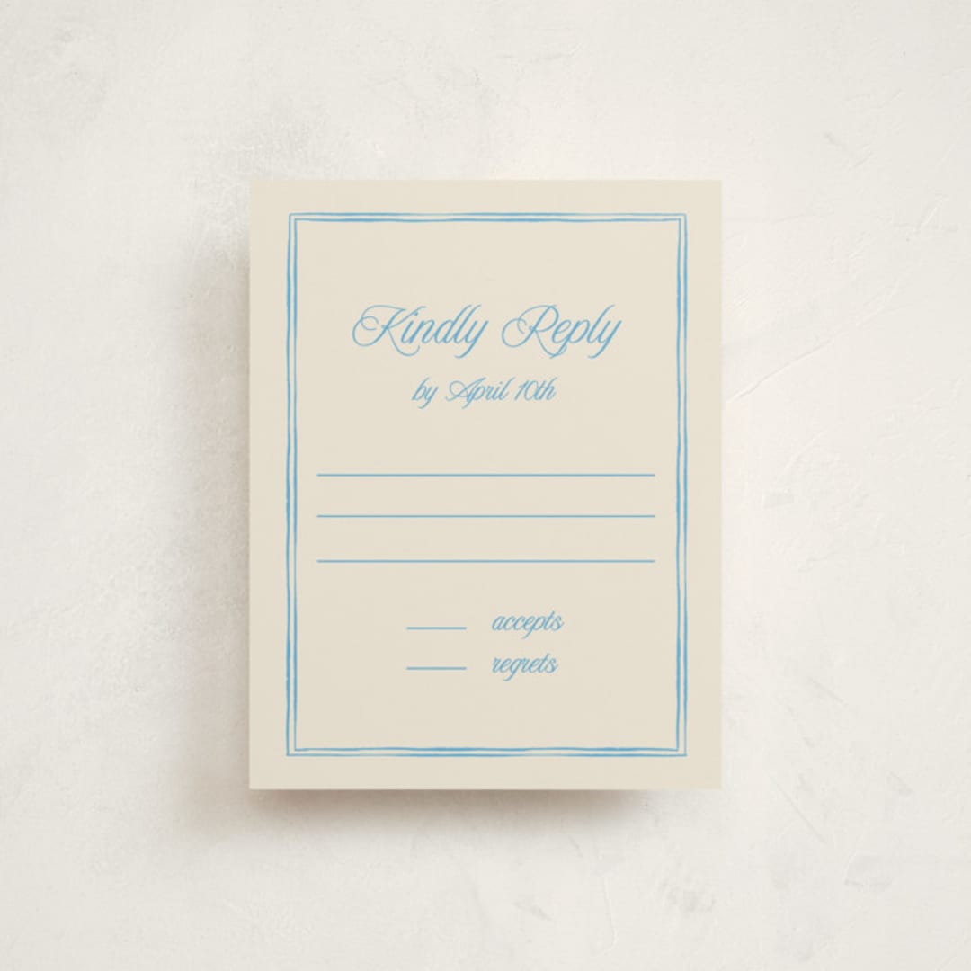 "Linho" - Mitzvah RSVP Cards in Sky by Pati Cascino - Front