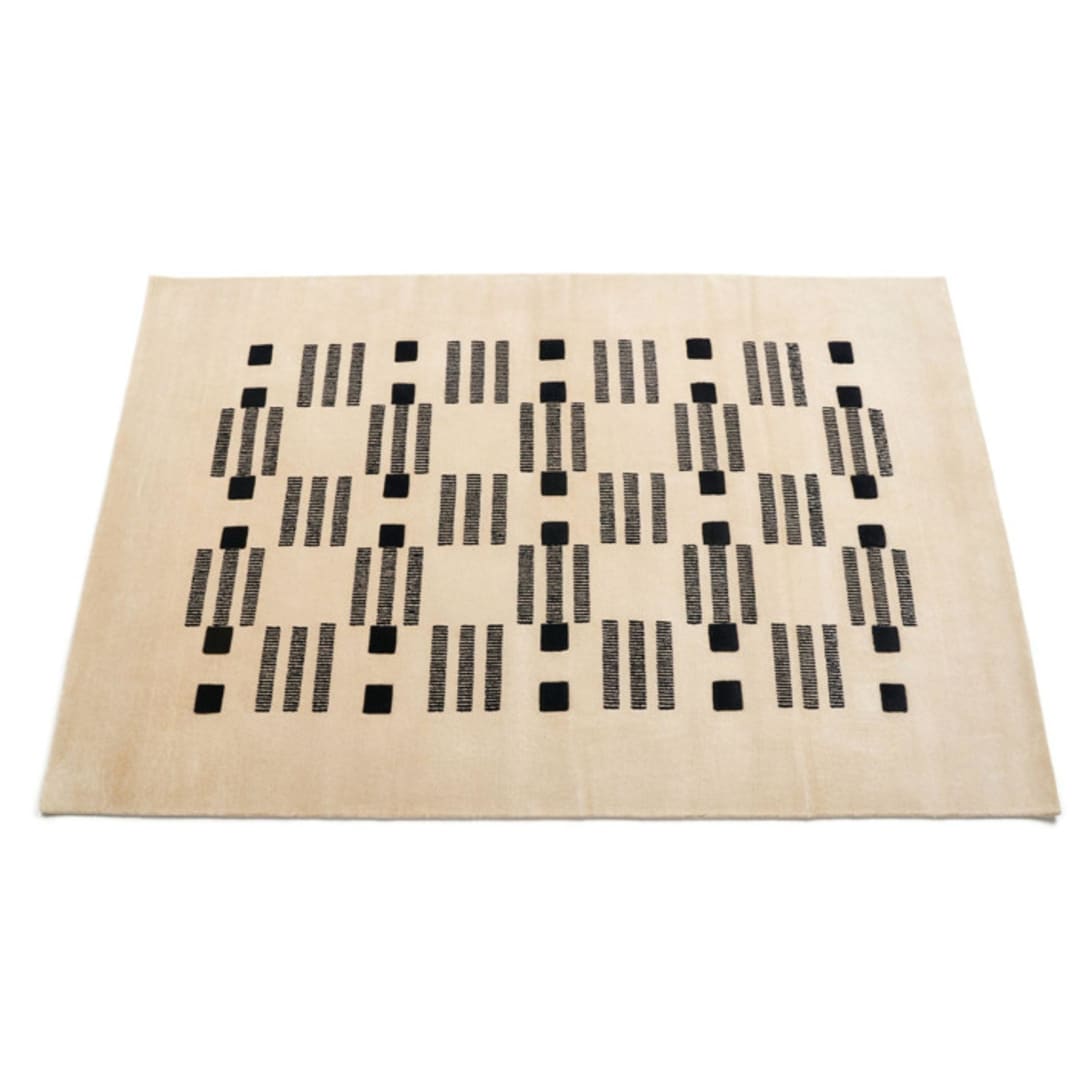 "Varj Hand Knotted Rug" - Area Rugs in white by Anjali Purohit