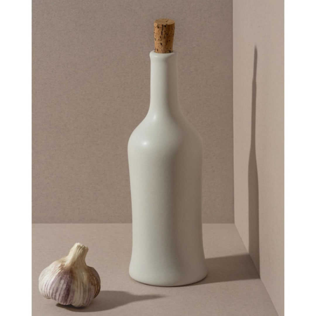 "Stoneware Olive Oil Dispenser | Brutto 21 oz" - Serving Accessories in white by Powered By People