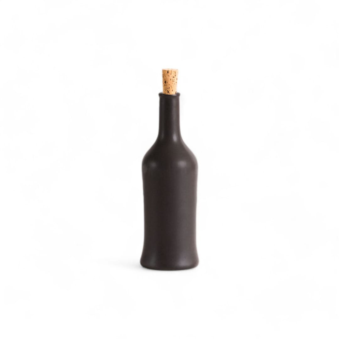 "Handcrafted Stoneware Olive Oil Dispenser - 21 oz Brutto Design" - Serving Accessories in black by Powered By People