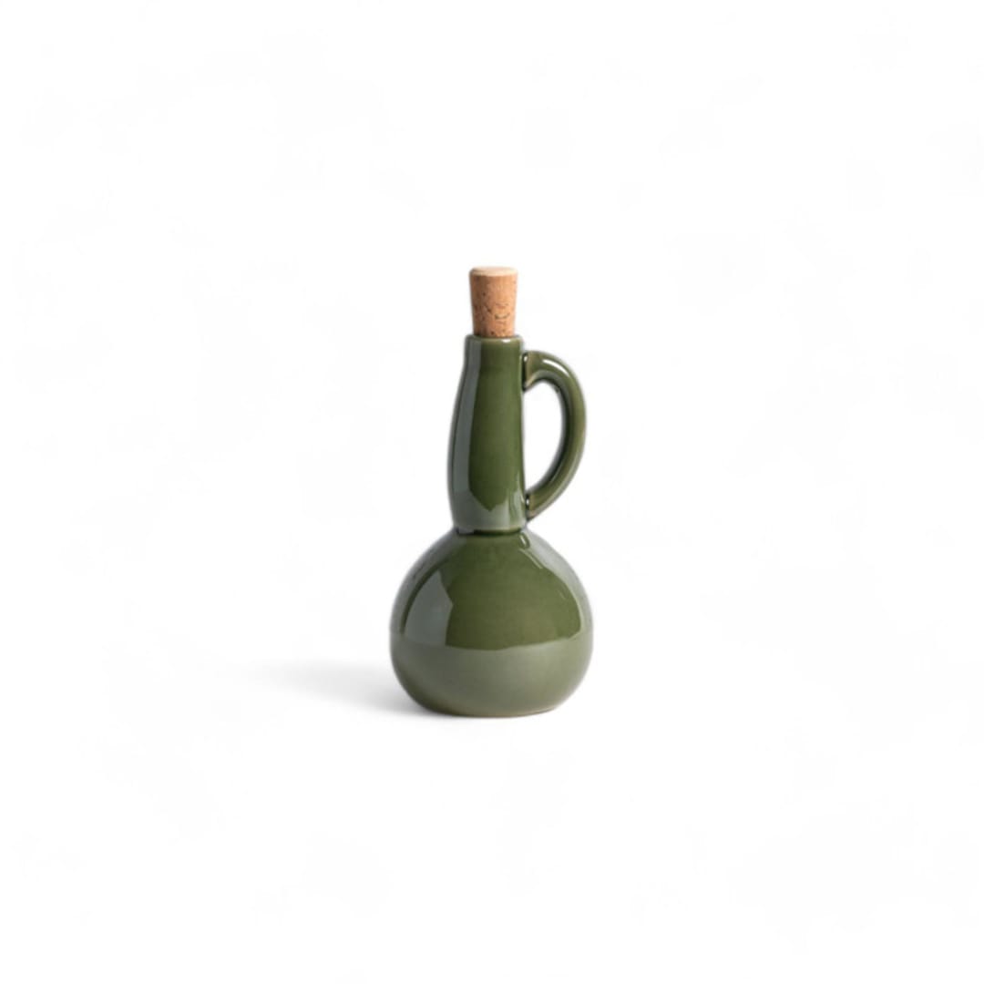 "Stoneware Olive Oil Dispenser | Dadasi 15 oz" - Serving Accessories in green by Powered By People