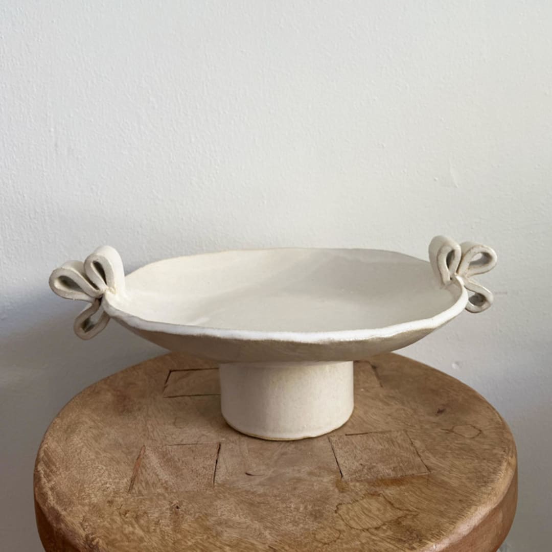 "Fleur Pedestal Bowl" - Serving Bowls in white by Sidney Field