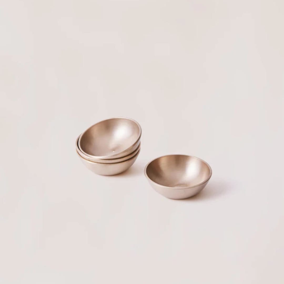 "Luxe Kansa Dip Bowl Set - Set of 4" - Serving Bowls in bronze by Powered By People