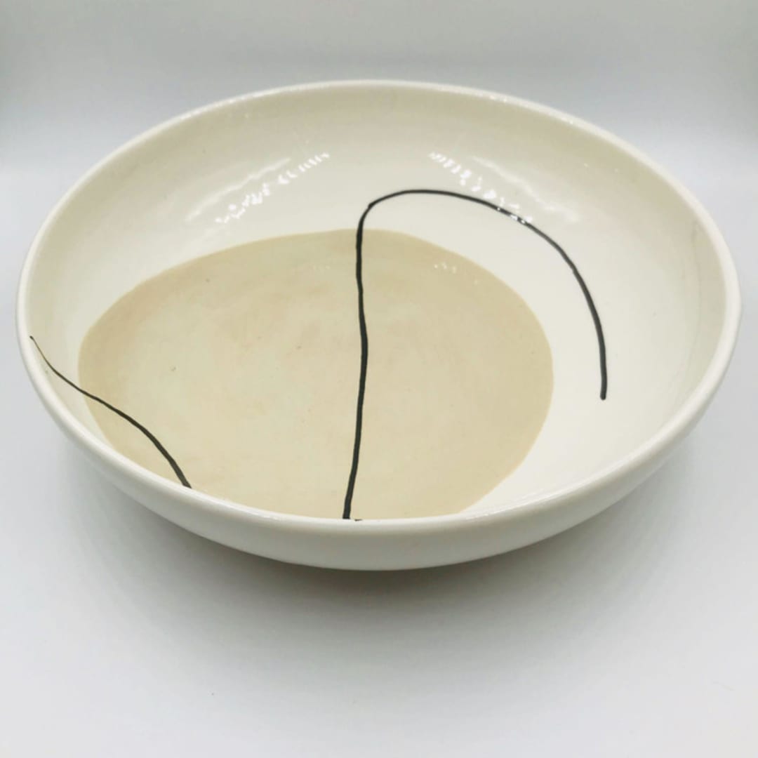 "LARGE GREIGE BOWL" - Serving Bowls in beige by Jana Mistrik