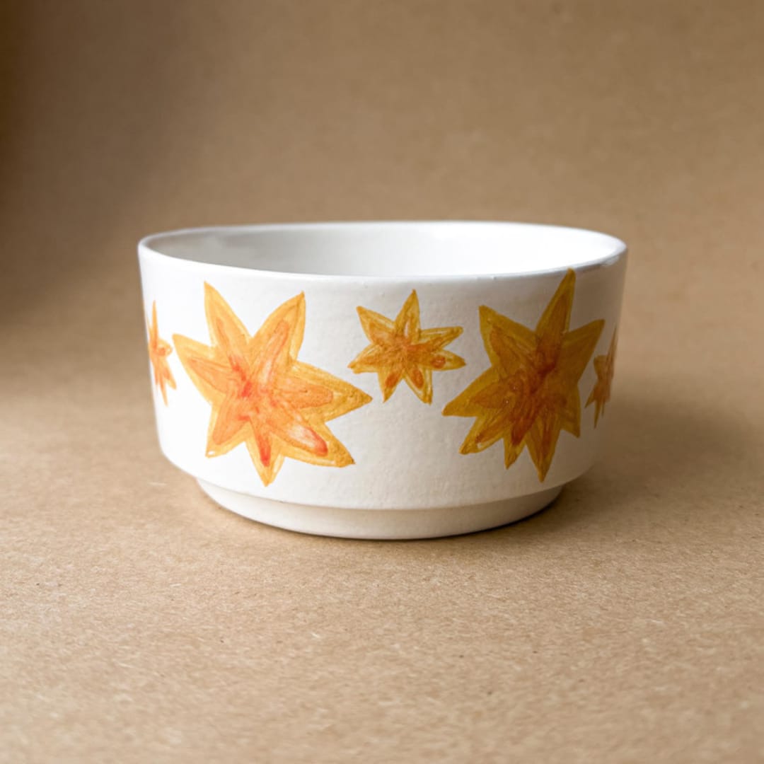 "Unique handmade ceramic bowl with stars" - Serving Bowls in multicolor by Alexandra Dzh