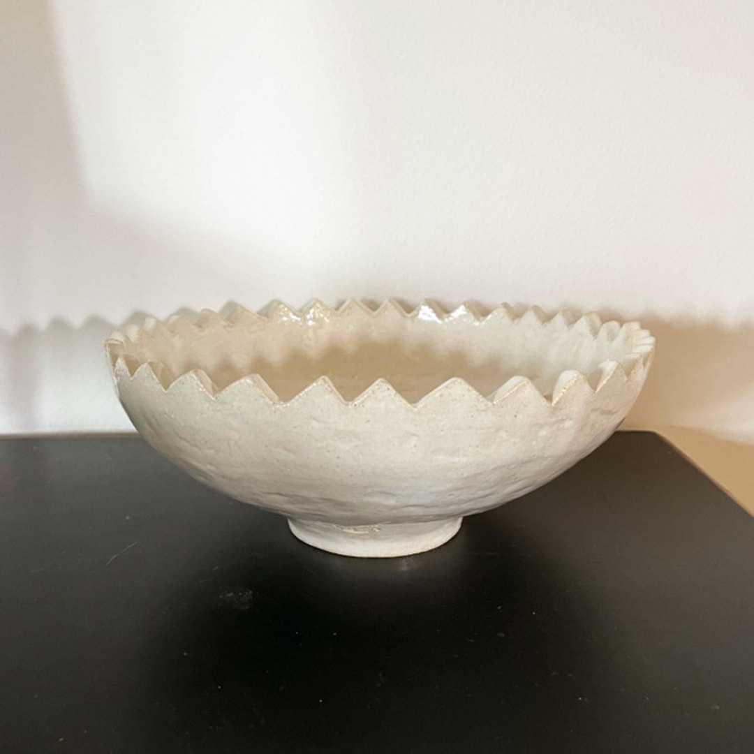 Spiked-Rim Ceramic Bowl