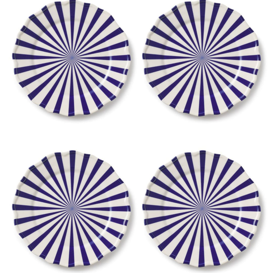 "Mafalda Dinner Plate Set of 4" - Plates in blue by Maison Madison