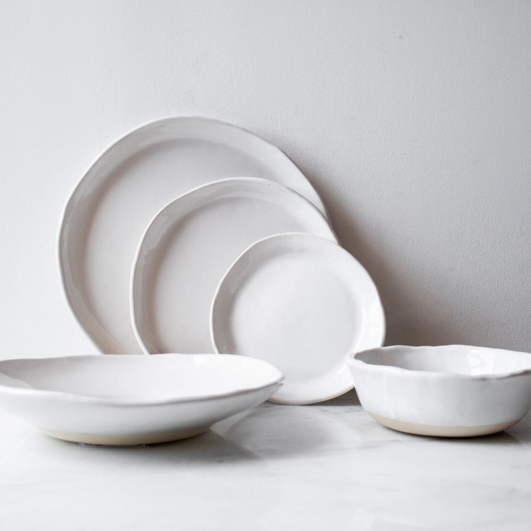 "Kinfolk Dinnerware Set" - Plates in white by Handmade Studio TN