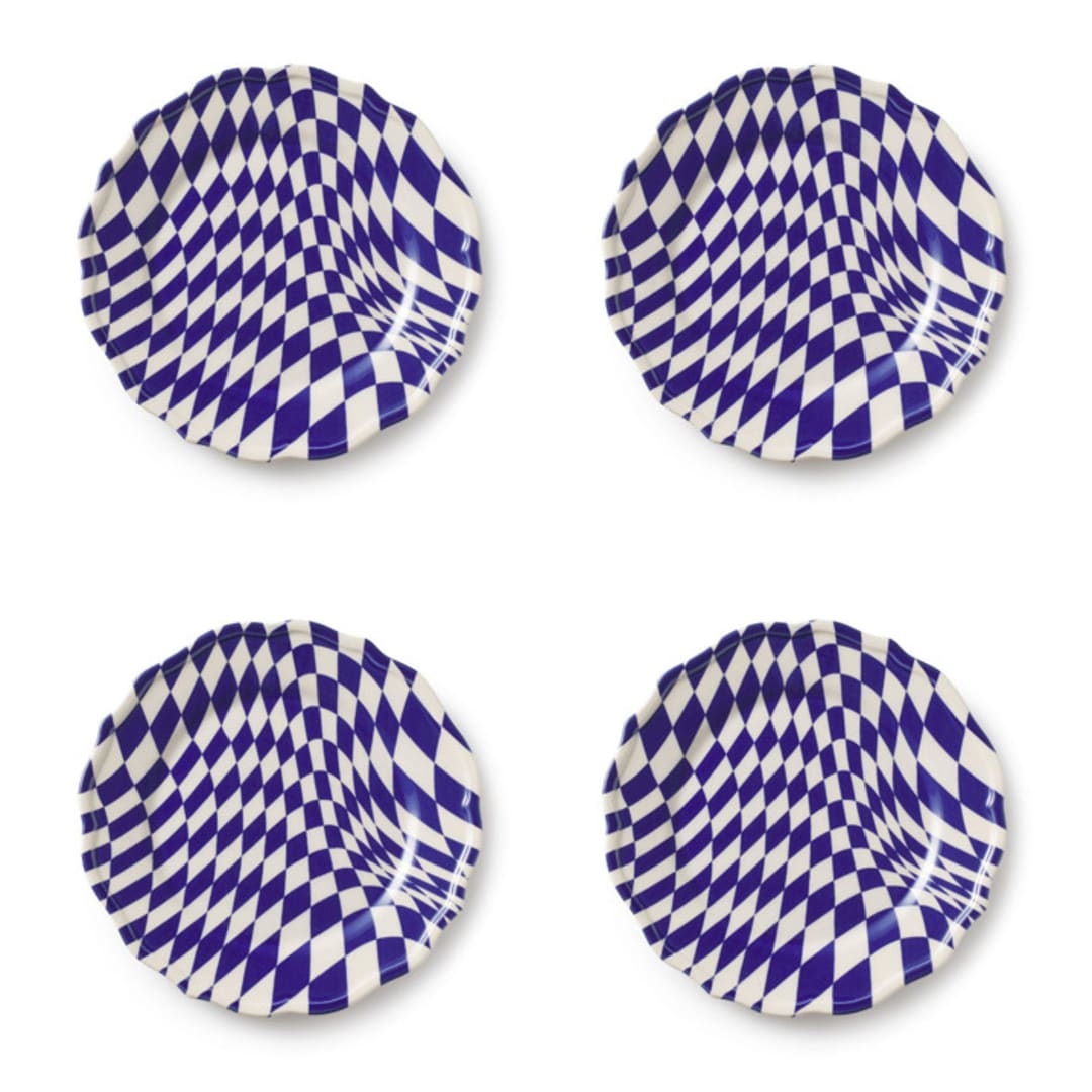 "Mafalda Dessert Plate Set of 4" - Plates in blue by Maison Madison