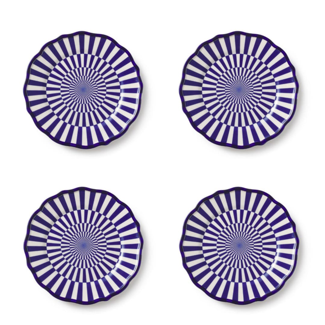 "Riviera Dessert Plate Set of 4" - Plates in blue by Maison Madison