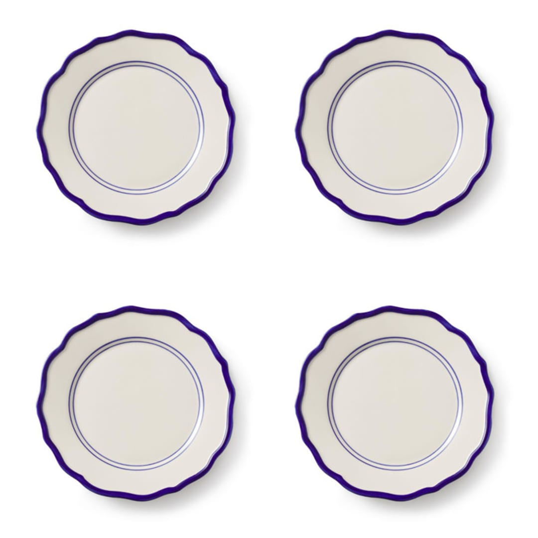 "Jane Side Plate Set of 4" - Plates in blue by Maison Madison