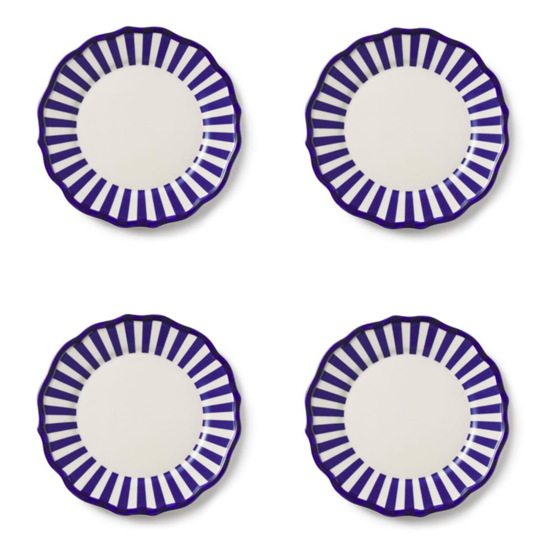 "Riviera Side Plate Set of 4" - Plates in blue by Maison Madison