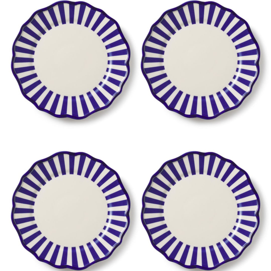 "Riviera Dinner Plate Set of 4" - Plates in blue by Maison Madison