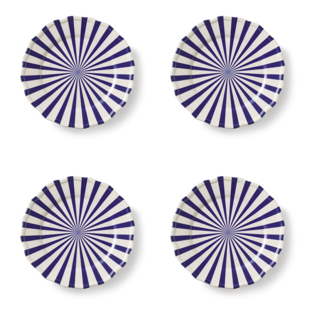 "Mafalda Side Plate Set of 4" - Plates in blue by Maison Madison