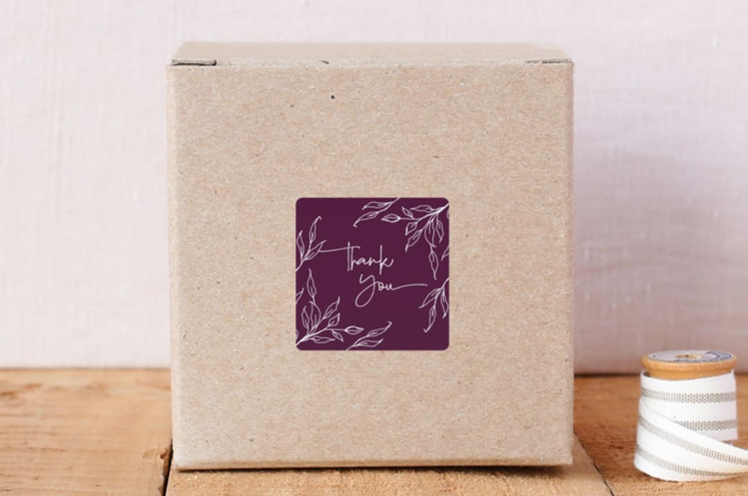 Square Leaf Motif Thanksgiving Thank You