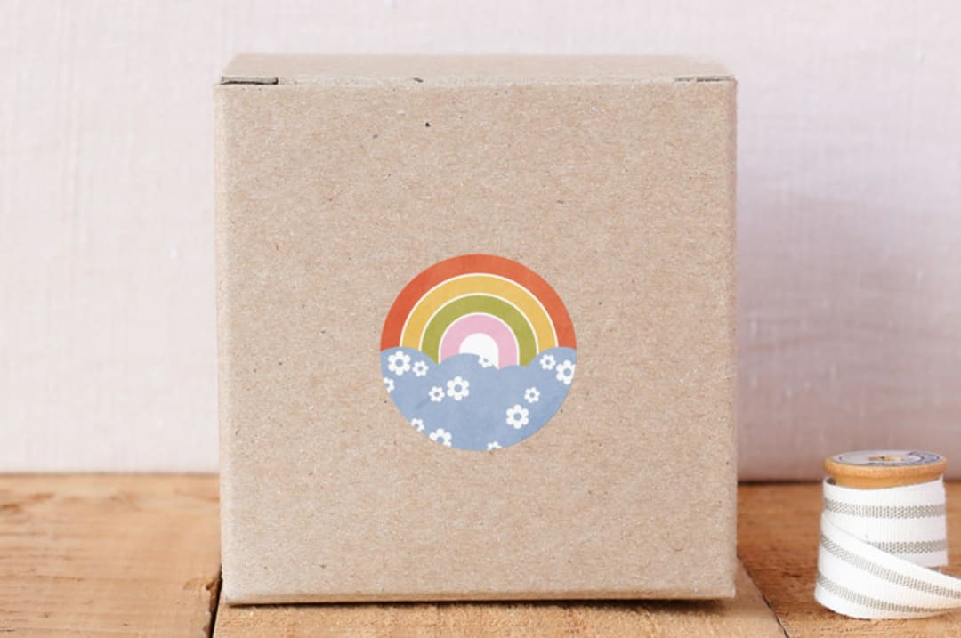 Retro Rainbow Envelope Seal