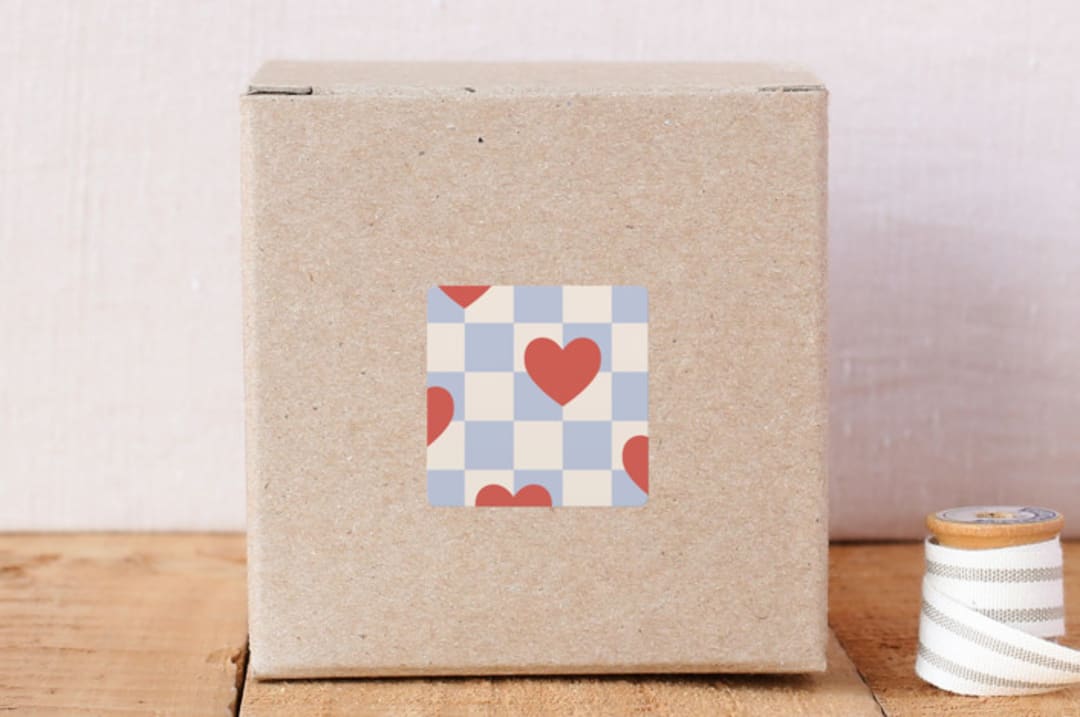 Checkered Hearts Envelope Seal