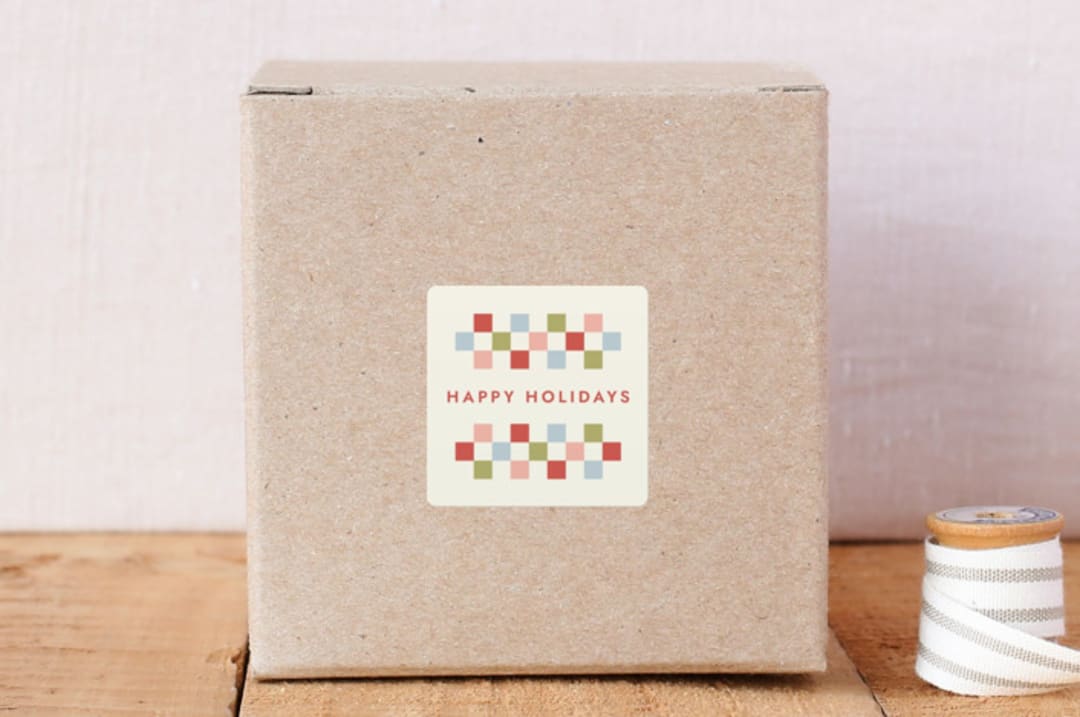 Checkered Holiday Envelope Seal