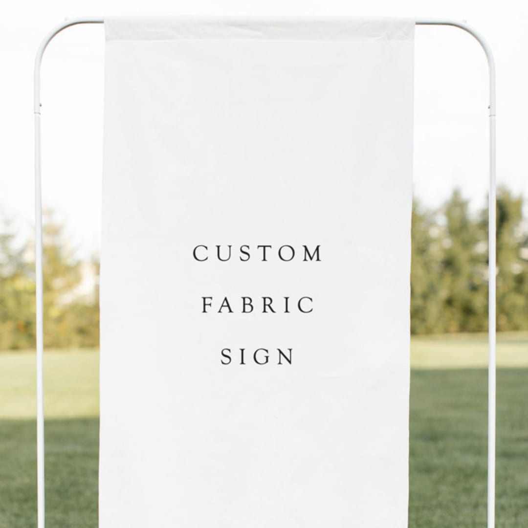"Custom Fabric Sign, 26x68 inches" - Wedding Signs in multicolor by Studio Lavender