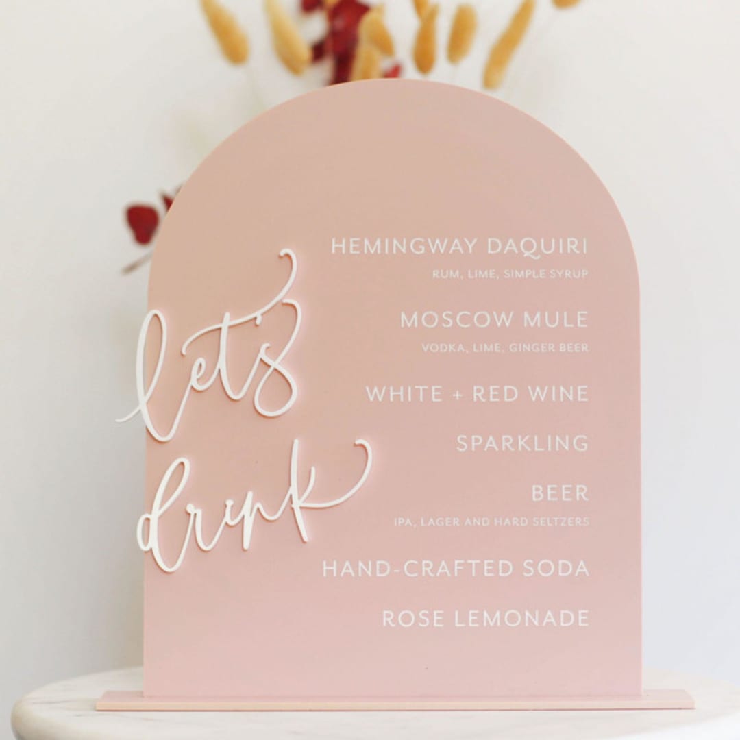 "Arch Bar Menu Sign" - Wedding Signs in multicolorassorted-colors by Aislinn Minardi