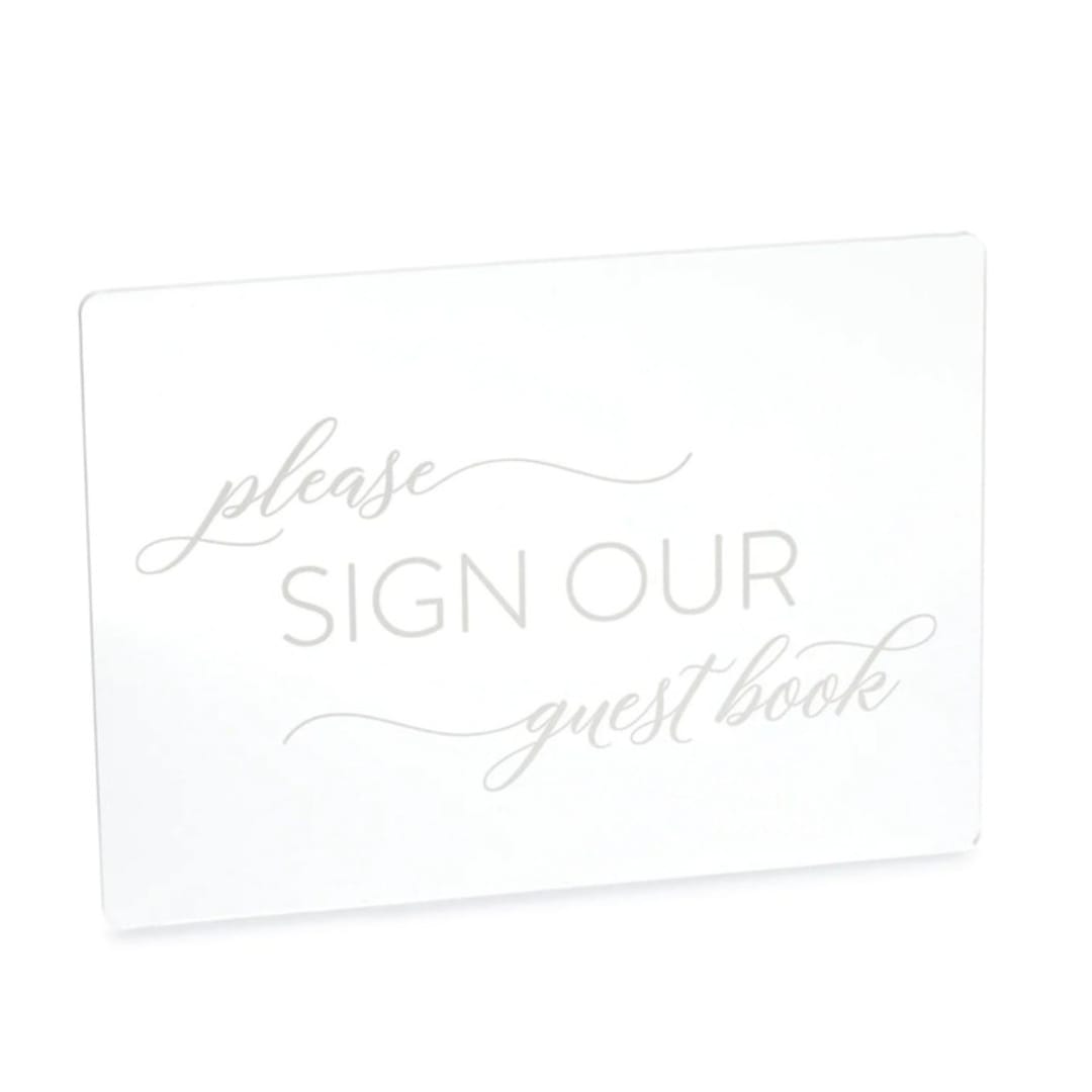 "Sign our Guest Book Acrylic Sign" - Wedding Signs in clear by Papel Custom Design