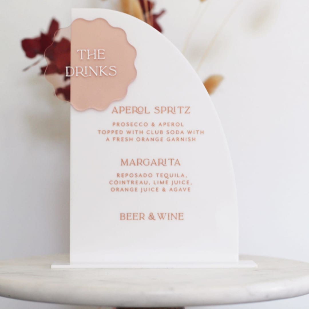 "Half Arch Bar Menu" - Wedding Signs in multicolorassorted-colors by Aislinn Minardi
