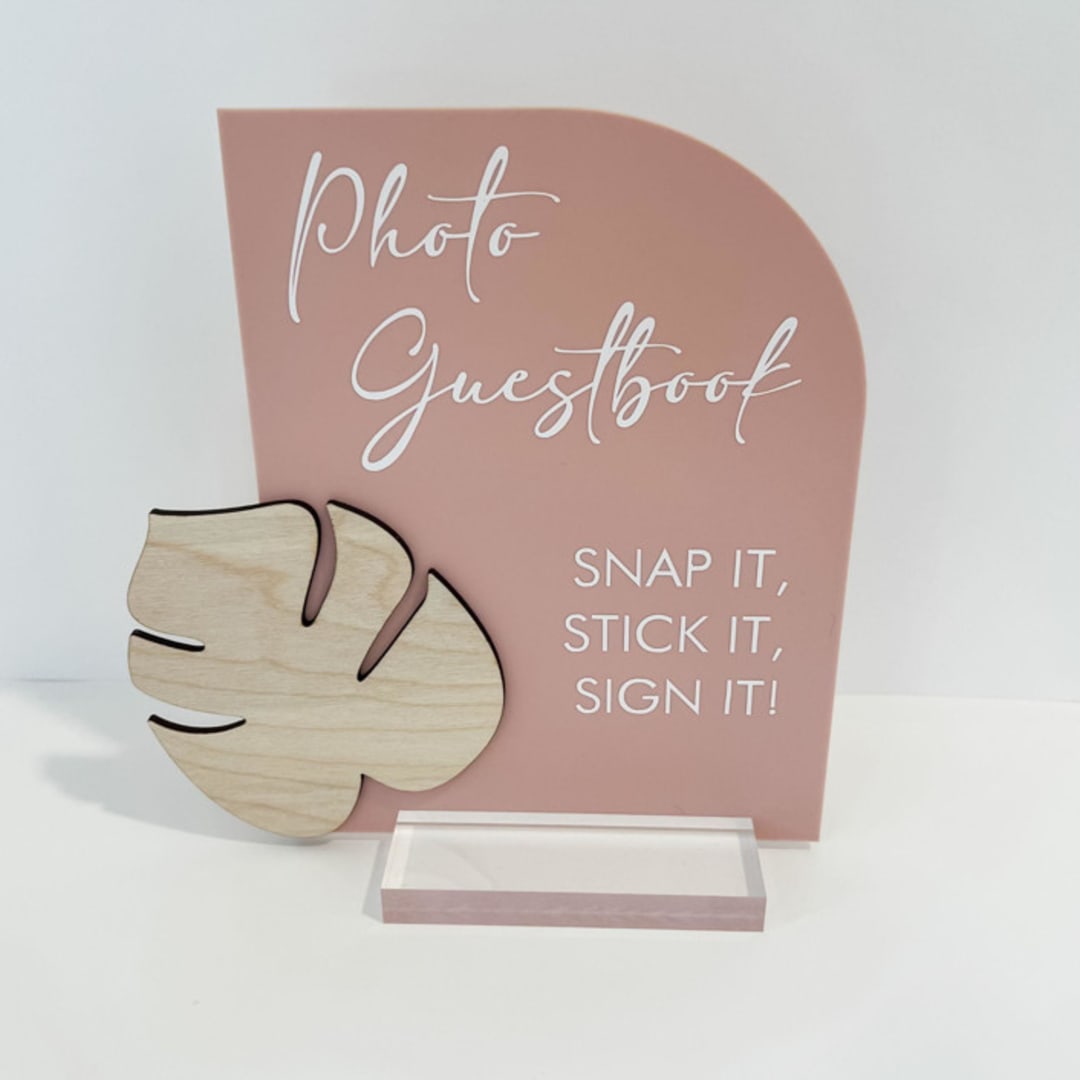 "Palm Photo Guestbook Sign" - Wedding Signs in multicolorassorted-colors by Alexandra Ettis