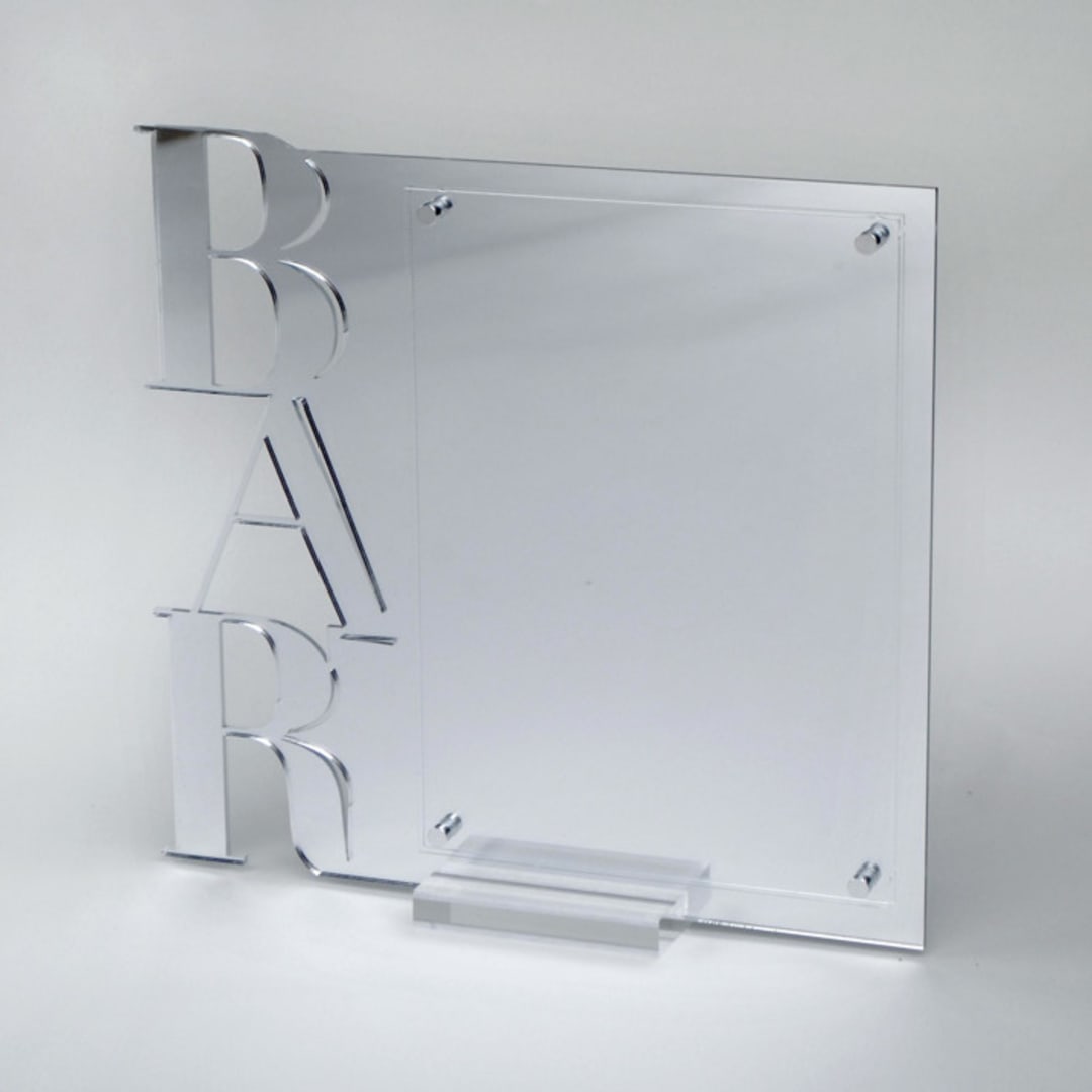 "Silver Mirror Acrylic Bar Sign" - Wedding Signs in silver by Artifacture