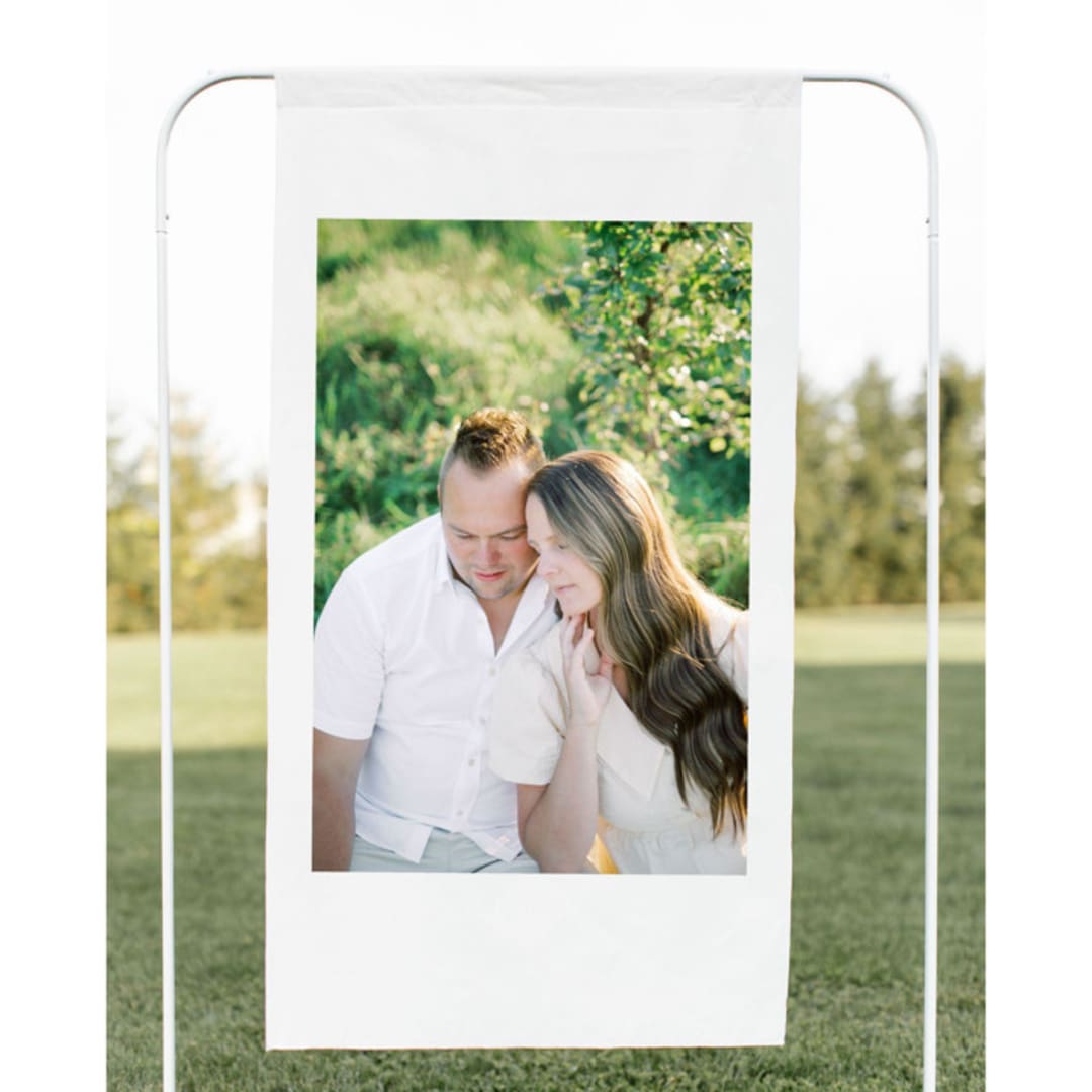 "Photo Fabric Banner Sign, 26x48 inches" - Wedding Signs in multicolorassorted-colors by Studio Lavender