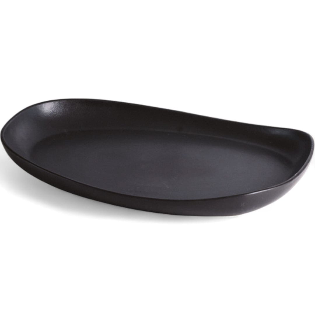 "Stoneware Long Serving Platter" - Serving Platters and Trays in black by Powered By People