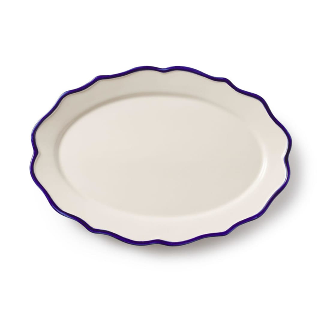 "Jane Oval Platter" - Serving Platters and Trays in blue by Maison Madison