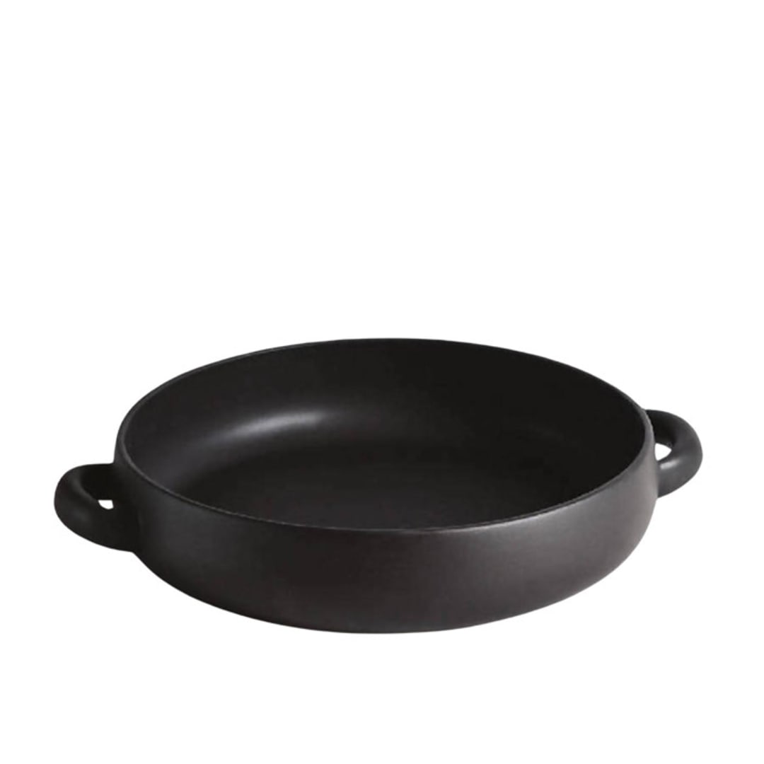 "Large Serving Plate With Handles 13.4" - Matte Black" - Serving Platters and Trays in black by Powered By People